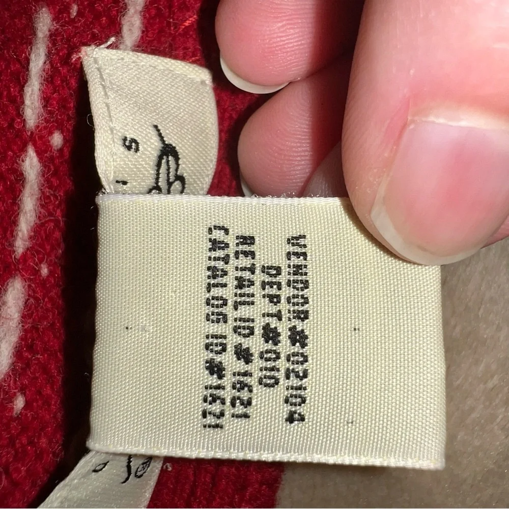 Eddie Bauer Red Fair Isle 100% Wool Sweater Vest Size M